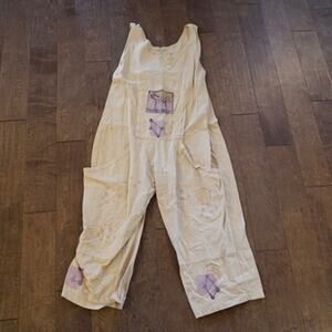 Vintage Y2K-era Blue Fish Sleeveless Wide Leg Jumpsuit Yellow Womens OSFM